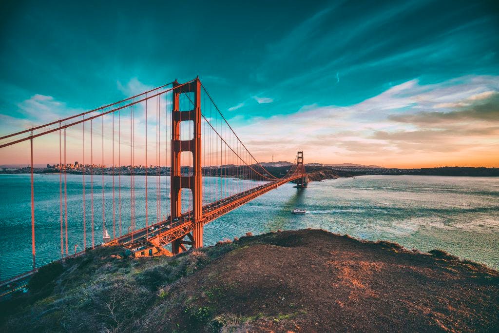 Iconic Golden Gate Bridge opened in 1937 one of the main attraction in San Francisco.