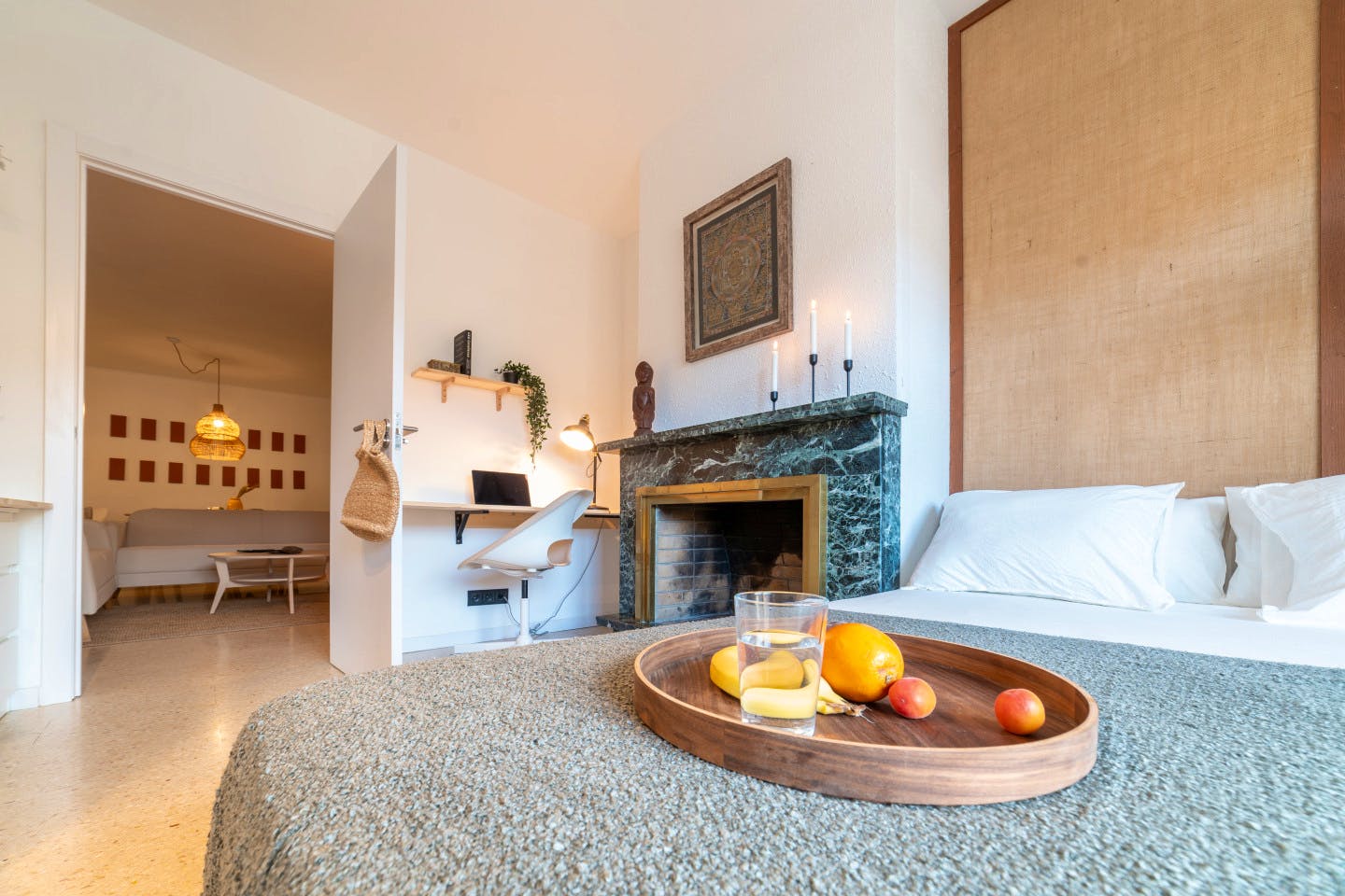 Stylish Wabi-Sabi Coliving Flat with Private Balconies in Authentic Sant Andreu