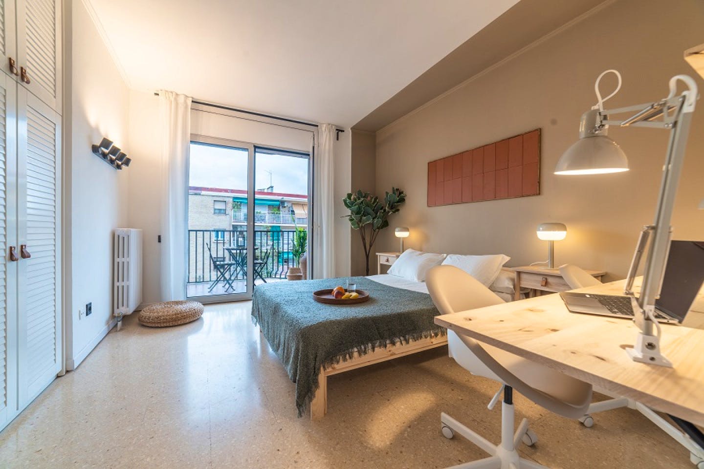 Stylish Wabi-Sabi Coliving Flat with Private Balconies in Authentic Sant Andreu